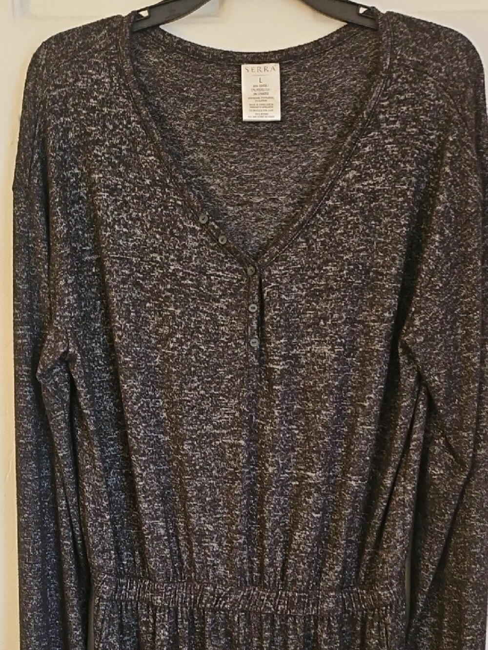 Serra Dark Heather Gray Long Sleeve Jumpsuit